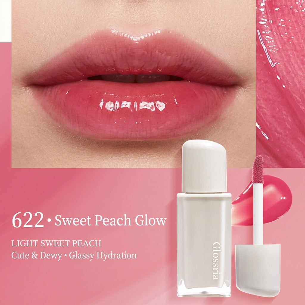 Glossria Mirror-Gloss Lip Tint – Hydrating Crystal Shine, Long-Lasting & Non-Sticky