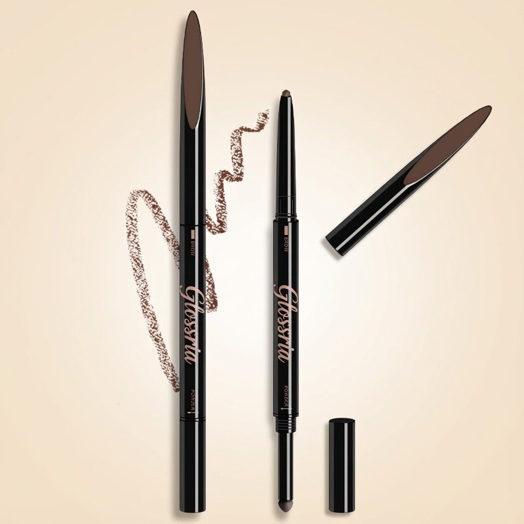 Glossria Dual-Ended Brow Pencil — Waterproof, Sweat-Resistant, Long-Lasting Define & Fill Brow Tool