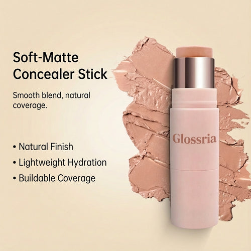 Glossria Double-Ended Concealer Stick – Soft-Matte, Natural Finish, Buildable Coverage
