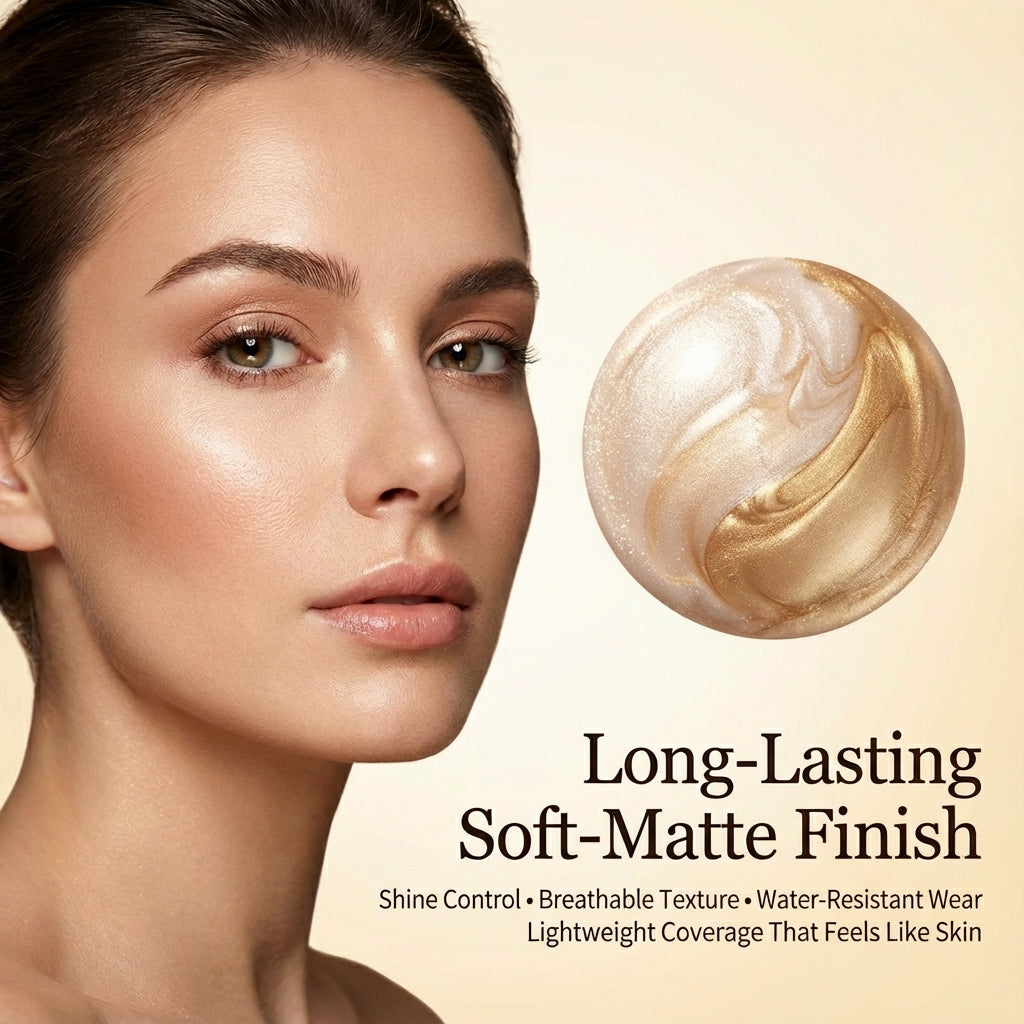 Soft-Matte Liquid Foundation – Lightweight, Natural Finish, Buildable Coverage
