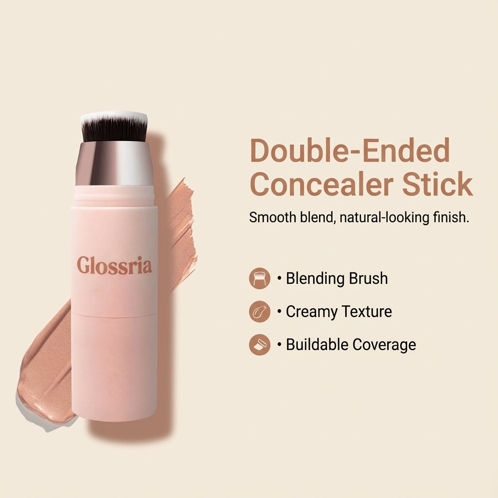 Glossria Double-Ended Concealer Stick – Soft-Matte, Natural Finish, Buildable Coverage