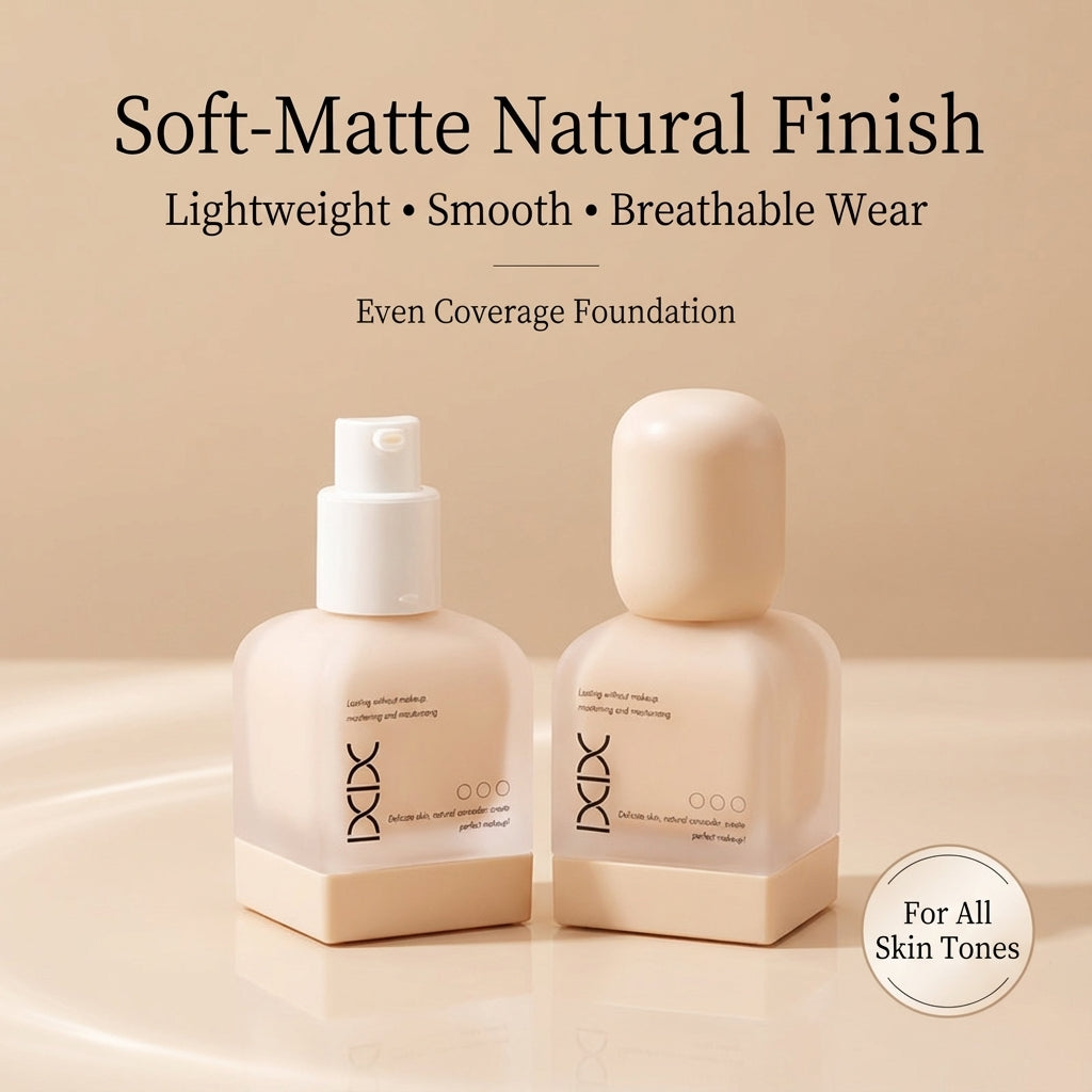 Soft-Matte Liquid Foundation – Lightweight, Natural Finish, Buildable Coverage