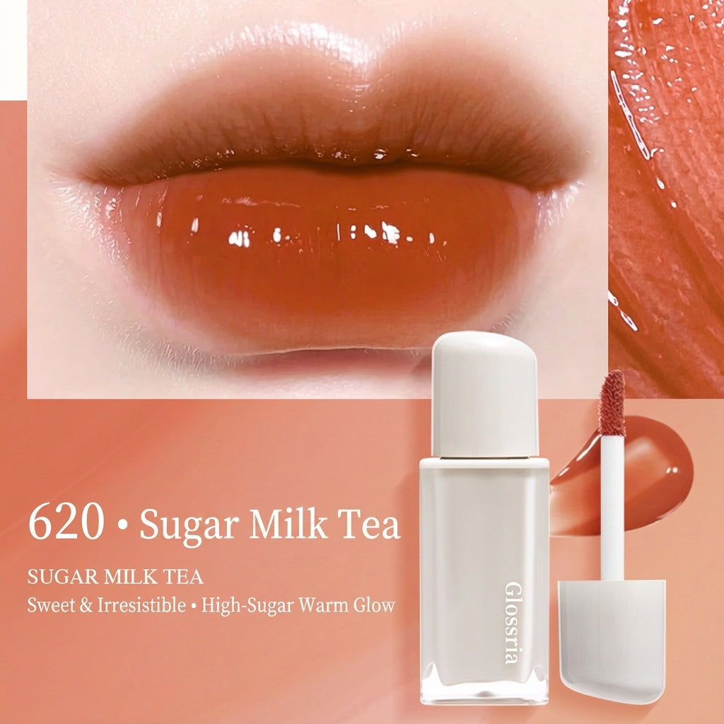 Glossria Mirror-Gloss Lip Tint – Hydrating Crystal Shine, Long-Lasting & Non-Sticky