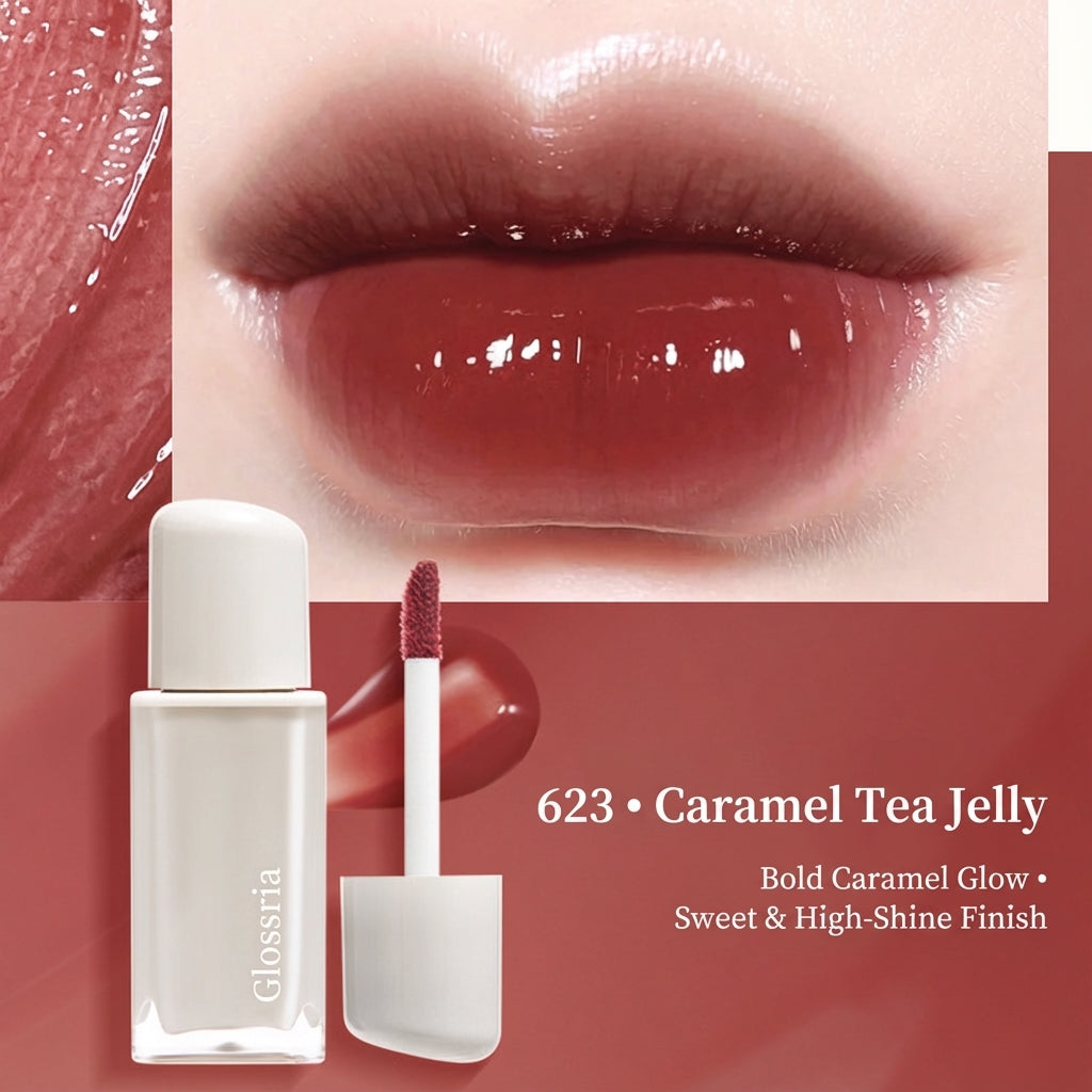 Glossria Mirror-Gloss Lip Tint – Hydrating Crystal Shine, Long-Lasting & Non-Sticky