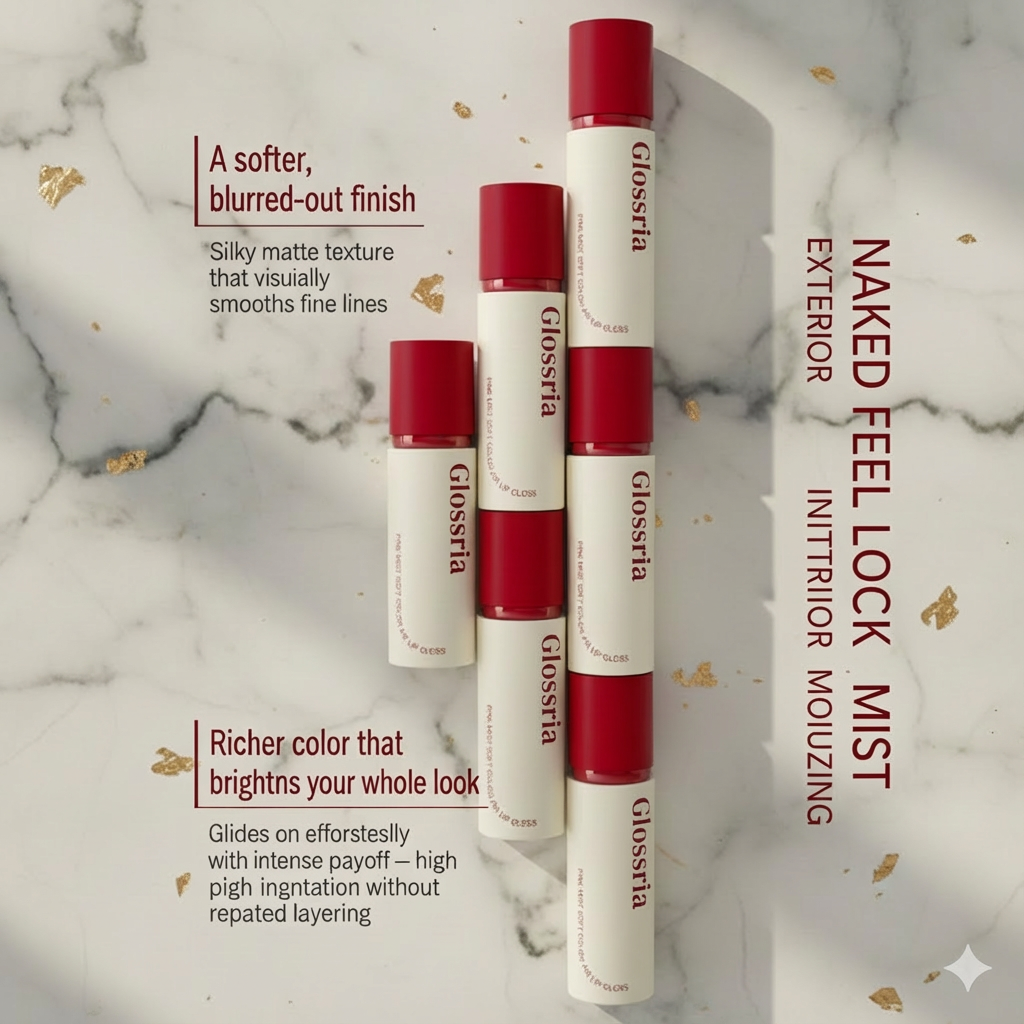 Glossria – Airy Matte Velvet Lip Ink | Lightweight and Non-Drying